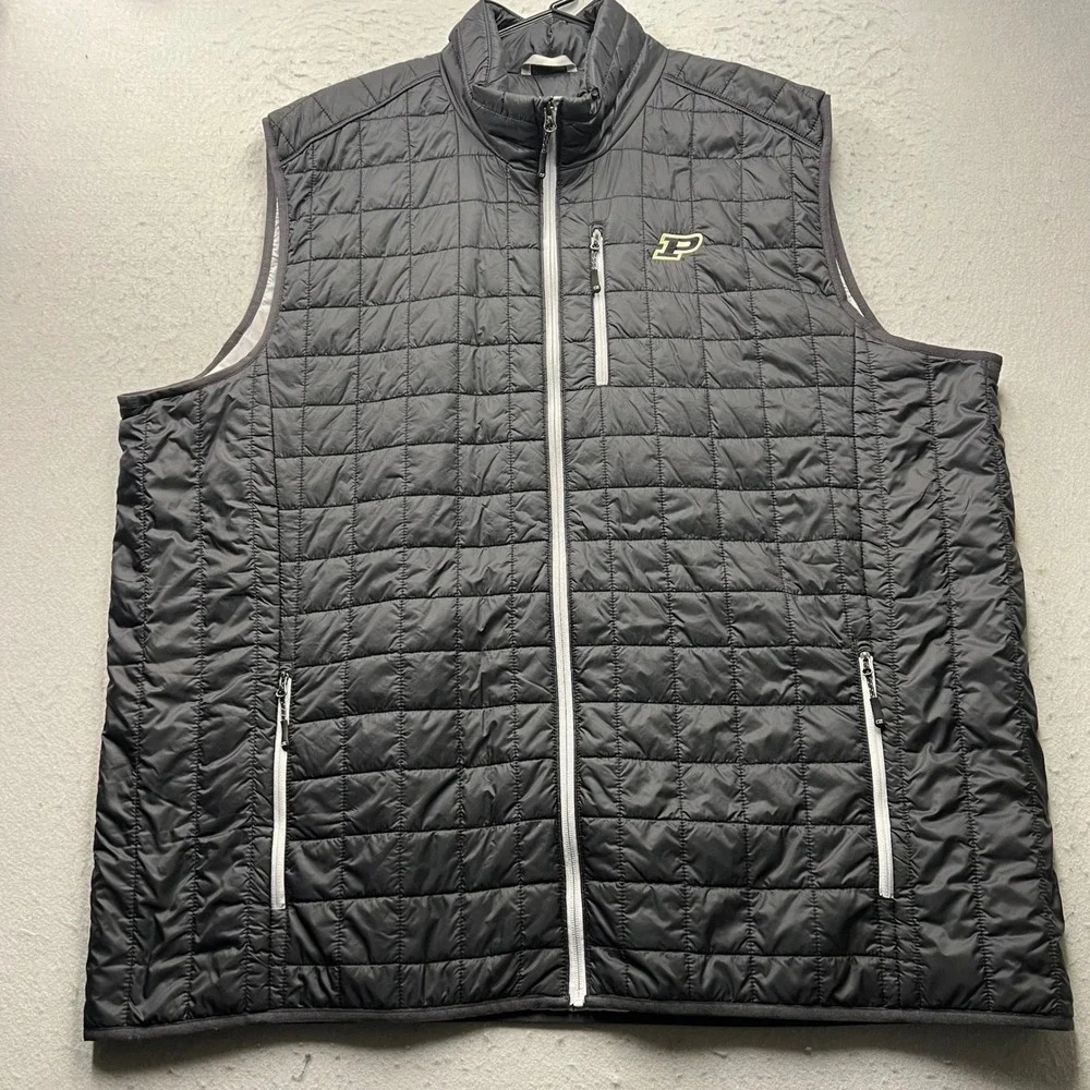 Cutter & Buck Purdue University Vest Mens 4XT Black Quilted Puffer CB WeatherTec